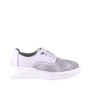 DAMSKIE PÓŁBUTY SNEAKERSY AŻUROWE ZE SKÓRY FILIPPO DP4405 BIAŁE