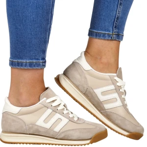 SNEAKERSY SKÓRZANE DAMSKIE PÓŁBUTY SPORTOWE FILIPPO 7686 BEŻOWE