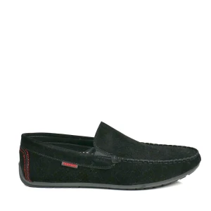 MOKASYNY MĘSKIE AŻUROWE WSUWANE HAVER AB96LH-8 BLACK CZARNE