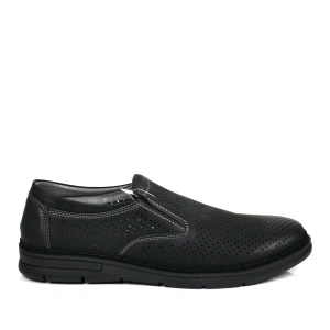 MOKASYNY MĘSKIE PÓŁBUTY WSUWANE HAVER B137H-7 BLACK/GREY CZARNE